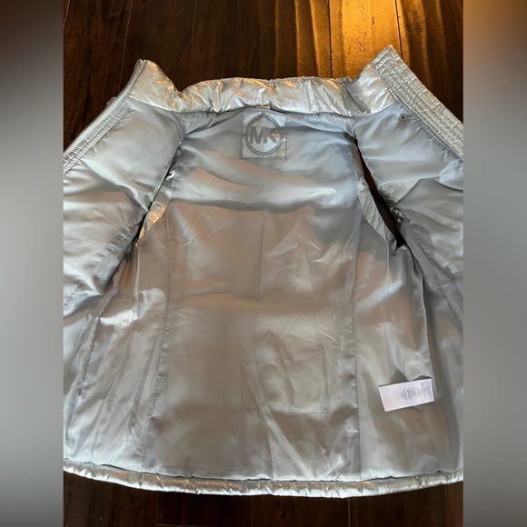 Michael Kors Silver Puffer Vest - Picture 13 of 16